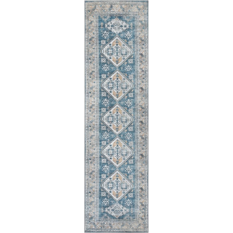 Well Woven Lotus Cartago Vintage Medallion Machine Washable Area Rug