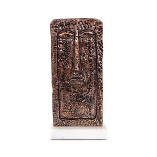 Modern Man Sculpture in Aluminum with Marble Base