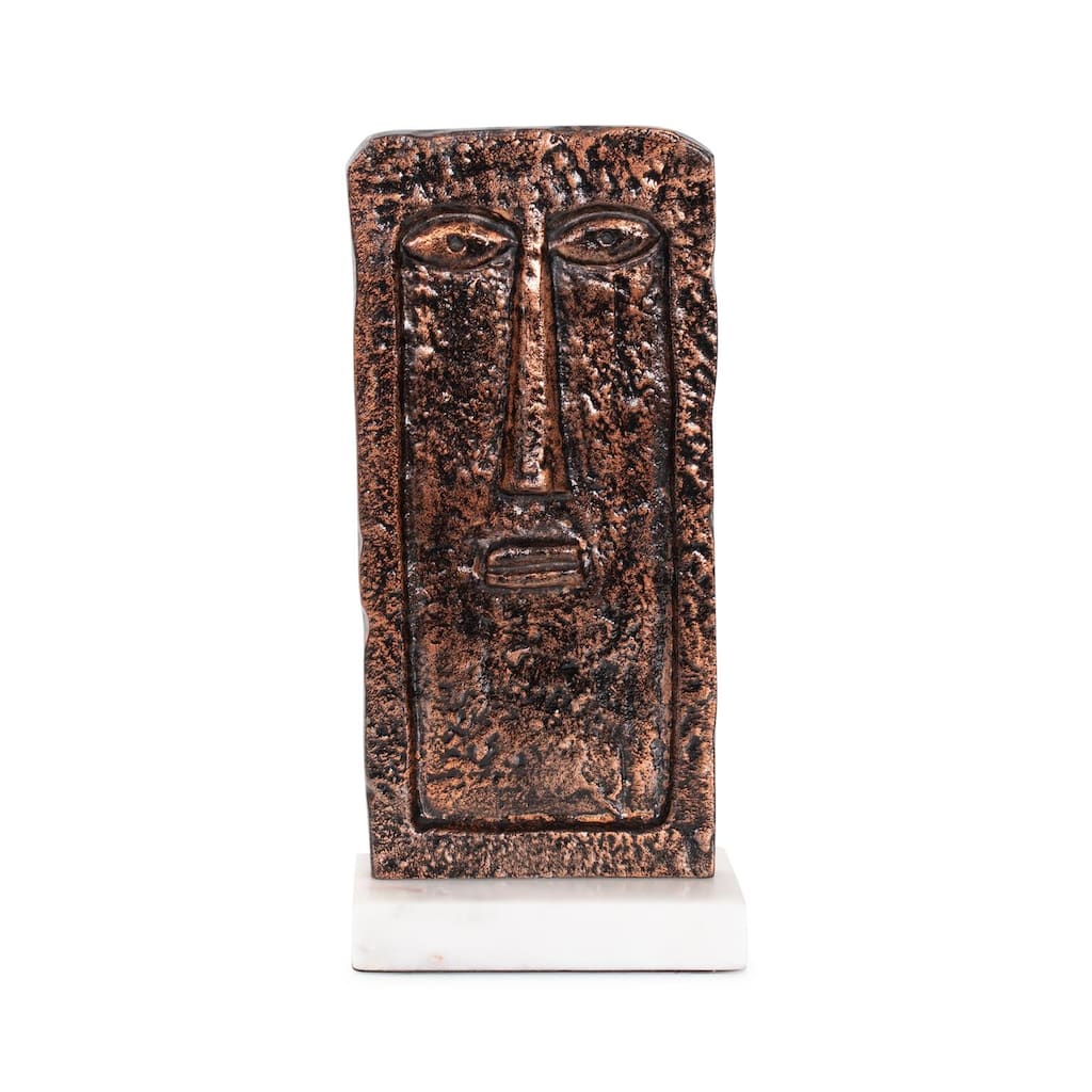 Modern Man Sculpture in Aluminum with Marble Base