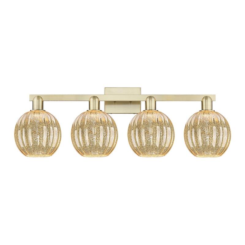 Innovations Lighting 716-4W-12-36 Preston Vanity Preston 4 Light 36" - Antique Brass / Mercury