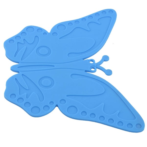 Silicone Blue Butterfly Coasters Set Tableware Placemats Dinner Tea Party Coffee 