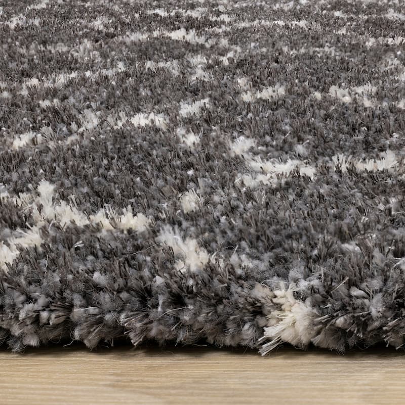 Lush Collection - Grey/Cream Lattice Rug