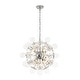 preview thumbnail 6 of 14, Art Deco Crystal Flower Glass Bubble Sunburst Chandelier 23.6in