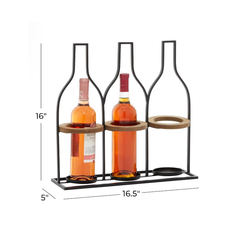 Black Iron Farmhouse Wine Holder 16 x 17 x 5 - 17 x 5 x 16