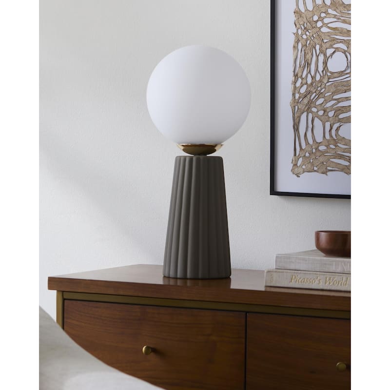 Livabliss Conju Traditional Accent Table Lamp - 17"H x 8"W x 8"D - Dark Green