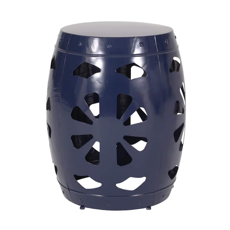Drum Shape Metal End Table