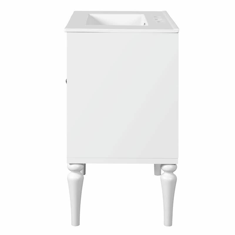 Retro 30" Bathroom Vanity with Resin Sink