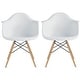 preview thumbnail 21 of 30, Molded Natural Wood Eiffel Dining Chairs (Set of 2) White