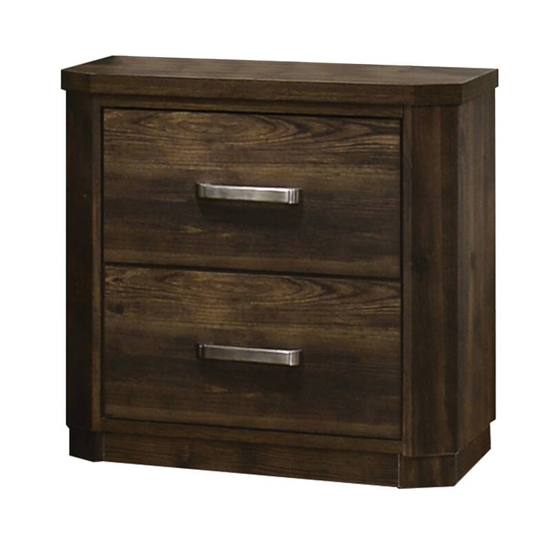 Brown 2 Drawer 24 in. W Nightstand with Sturdy Hardware and Ample Storage