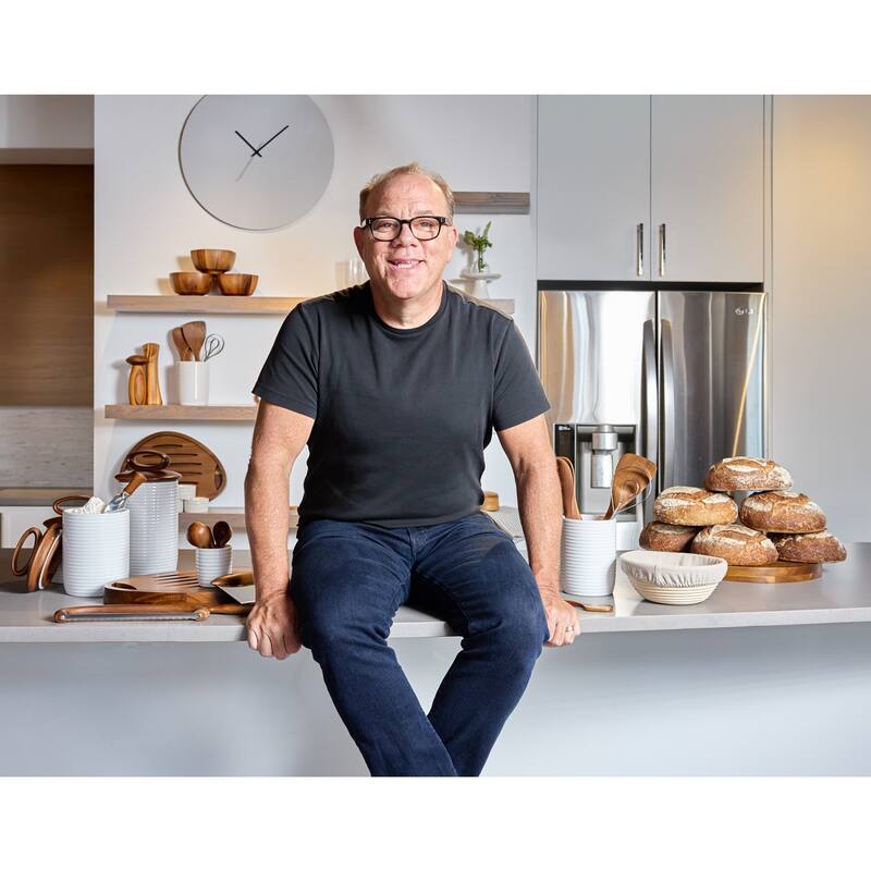 Nambe Breaking Bread Canister with Measuring Spoons