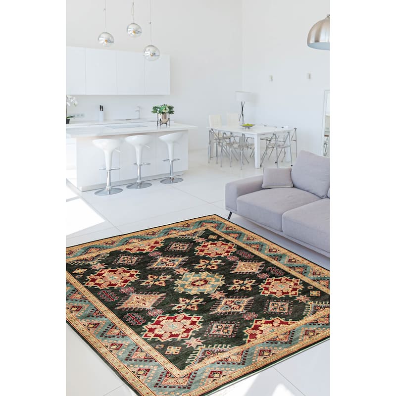 ECARPETGALLERY Hand-knotted Jules Serapi Dark Green Wool Rug - 8'10 x 11'11