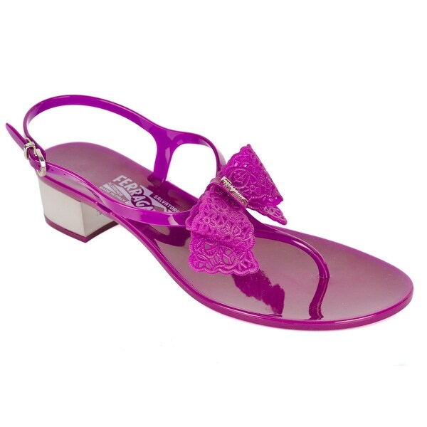 women's jelly sandals with bow