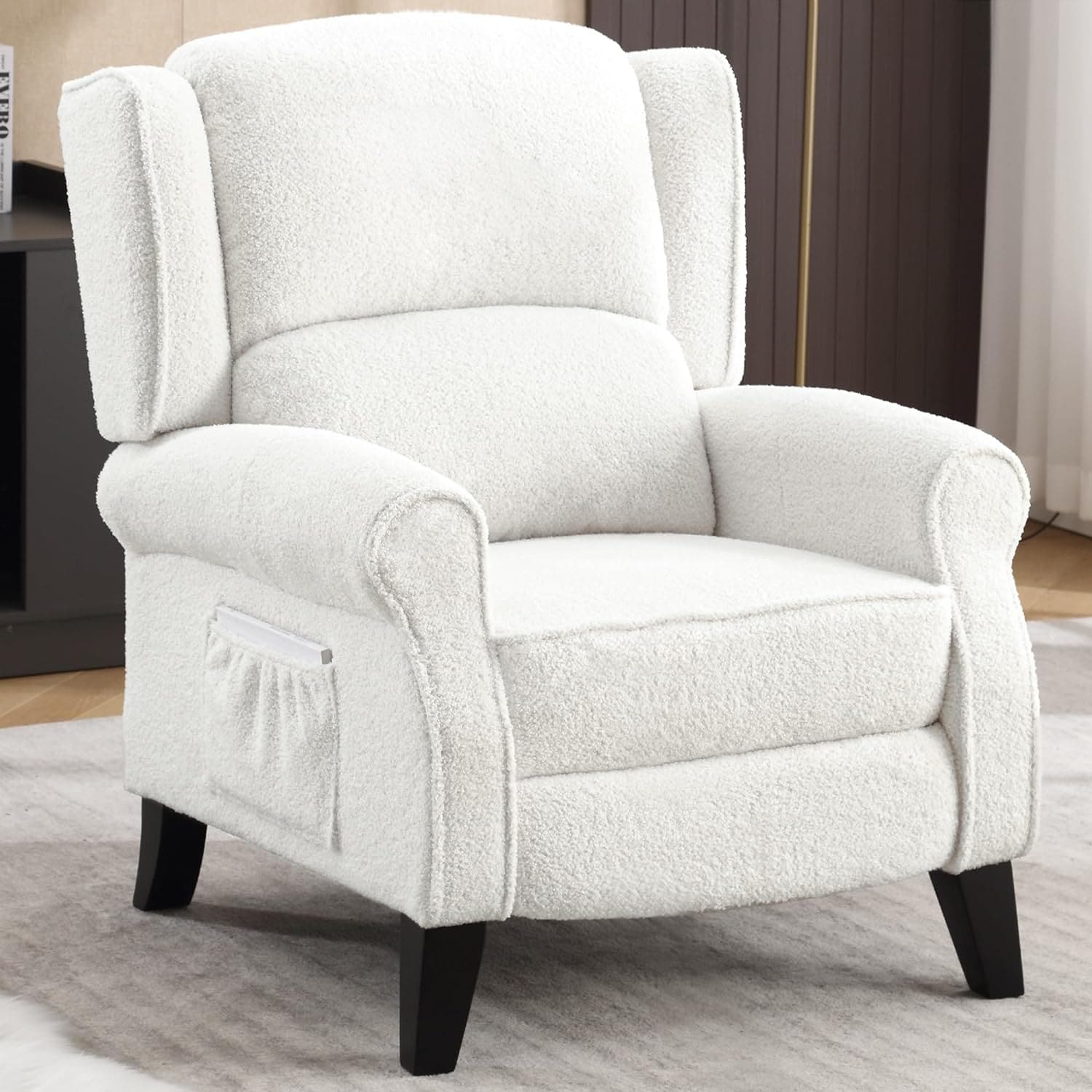 HOMYKA Manual Pushback Recliner Adjustable Accent Chair Wingback ...