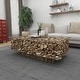 preview thumbnail 43 of 63, Brown Driftwood Handmade Collage and Pedestal Base Coffee Table with Tempered Glass Top - 48" round x 16"