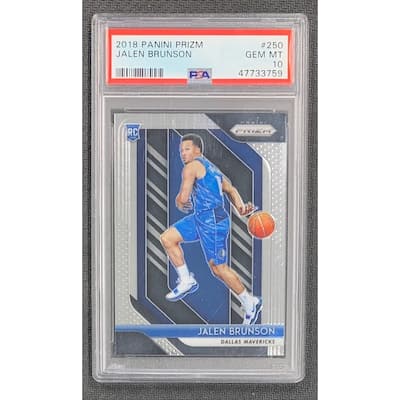 Jalen Brunson 2018 Panini Prizm Basketball Rookie Card #250 Graded PSA 10 - 8' x 11'