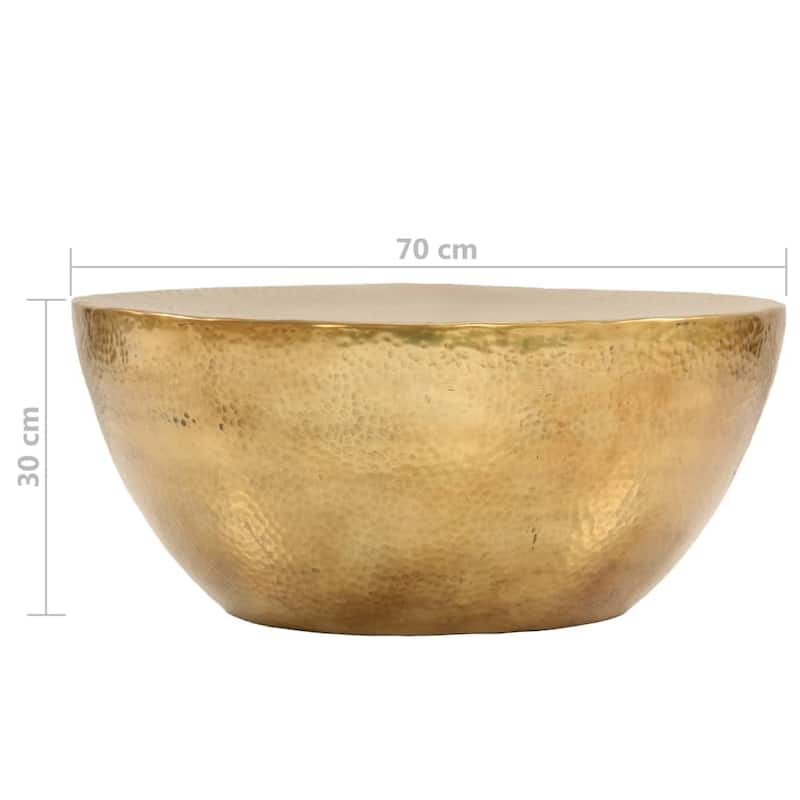 vidaXL Coffee Table Brass Hammered Aluminum Medium Decorative Inlays - 11.8 x 27.6 x 27.6