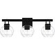 preview thumbnail 1 of 6, Celina 3-Light Matte Black Bath Light