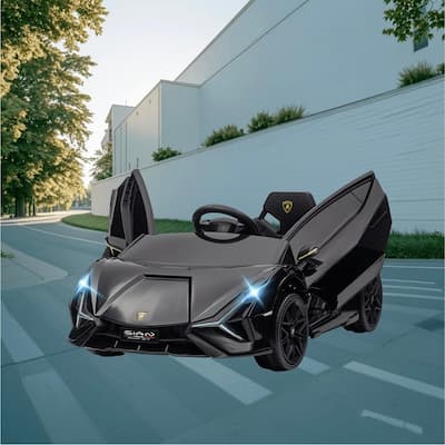 Licensed Lamborghini Kids Electric Ride On Car, 12V Battery-Powered, Parental Remote Control, MP3, Speed Settings, Headlights