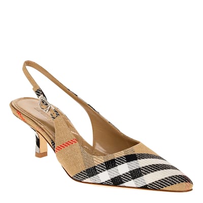 Burberry Check Birdie Slingback Pumps