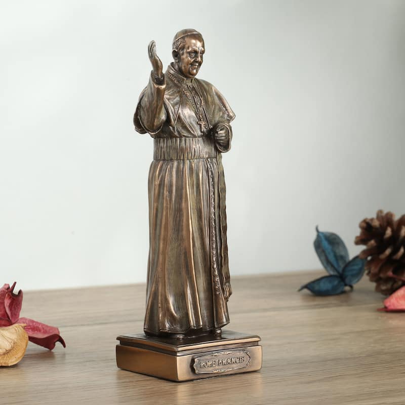 6.3" H POPE FRANCIS Statue Cold Cast Bronze - 1.97"x2.56"x6.3"