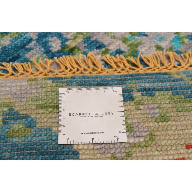 ECARPETGALLERY Hand-knotted Mystique Dark Blue, Olive Wool Rug - 9' 1" x 11' 10"