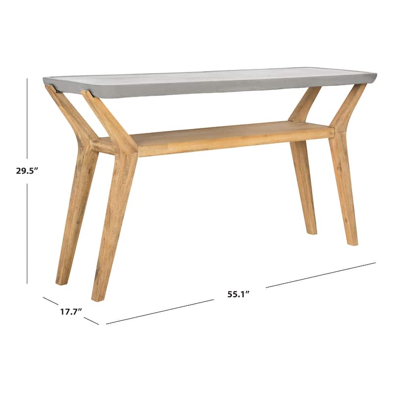 SAFAVIEH Naemi Dark Grey Modern Concrete Indoor/ Outdoor Console - 55.1" x 17.7" x 29.5" - 55Wx18Dx30H
