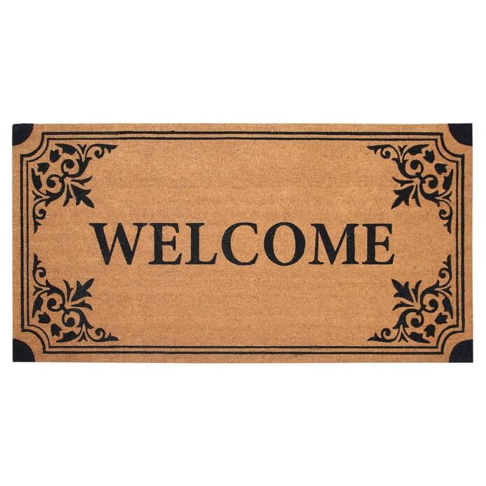 Chesapeake Coir Natural Black Non-Slip Doormat (36" x 72")