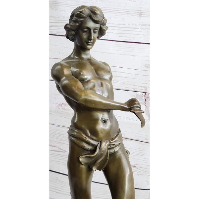 Loys Potet Imitative Lion Slayer Bronze Metal Sculpture Statue Handmade Art Deco Figure