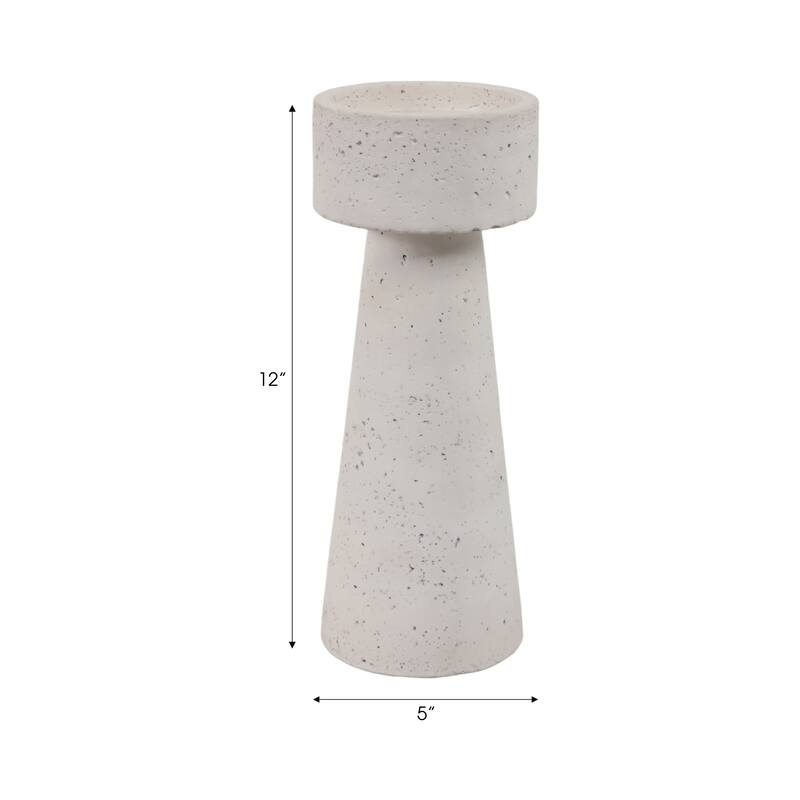 Pottery Taper Holder Cylindrical Top and Conical Base Design for Home