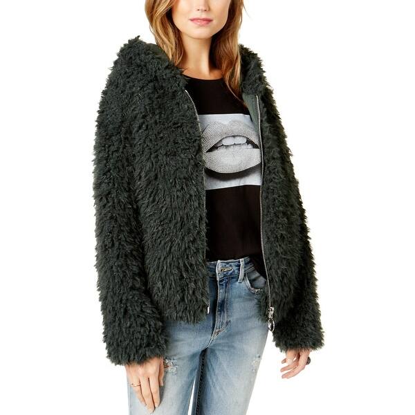 Shop Guess Womens After Party Faux Fur Jacket Winter Coat Xs
