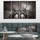 preview thumbnail 10 of 9, Designart "Brooklyn Bridge in NYC USA" Extra Large Cityscape Wall Art on Canvas 48 in. wide x 28 in. high - 4 Panels