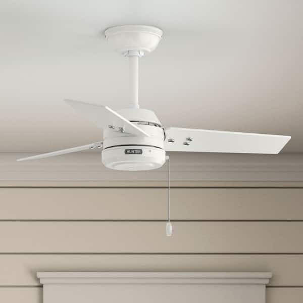 dimension image slide 0 of 3, Hunter Cassius Outdoor Ceiling Fan, Damp Rated - Industrial, Farmhouse, Contemporary