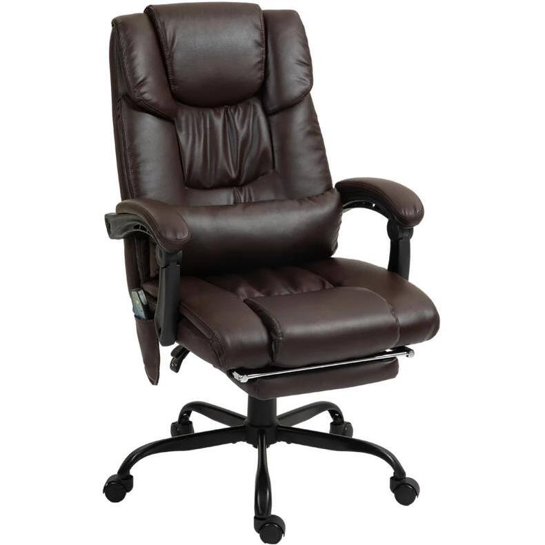 Massage Office Chair with 6 Vibrating Points, High Back Reclining Office Chair with Footrest and Remote, For Home and Office