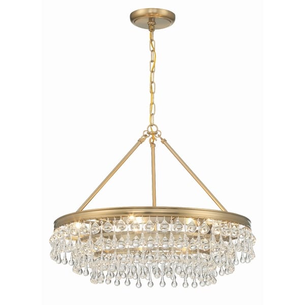 slide 2 of 9, Calypso 6 Light Vibrant Gold Chandelier - 25"W x 19.75"H x 25"D