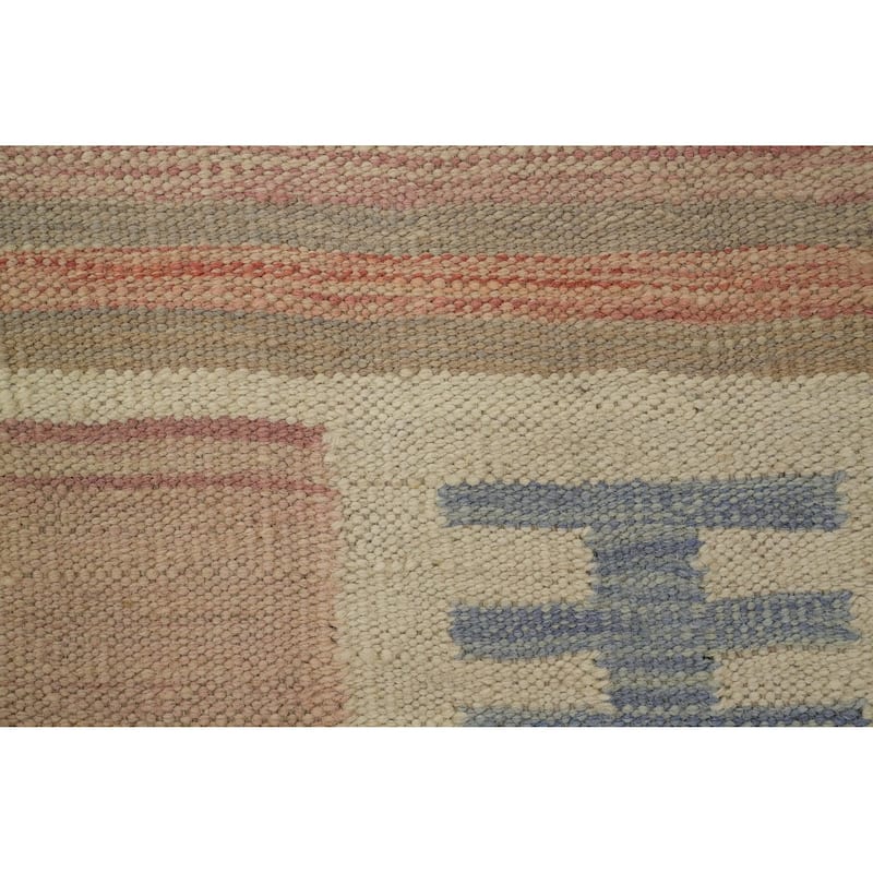 Hand Woven Oriental 100% Wool Carpet Southwestern Tribal Multi-Colored Kilim Area Rug - 11' 8'' X 8' 11''