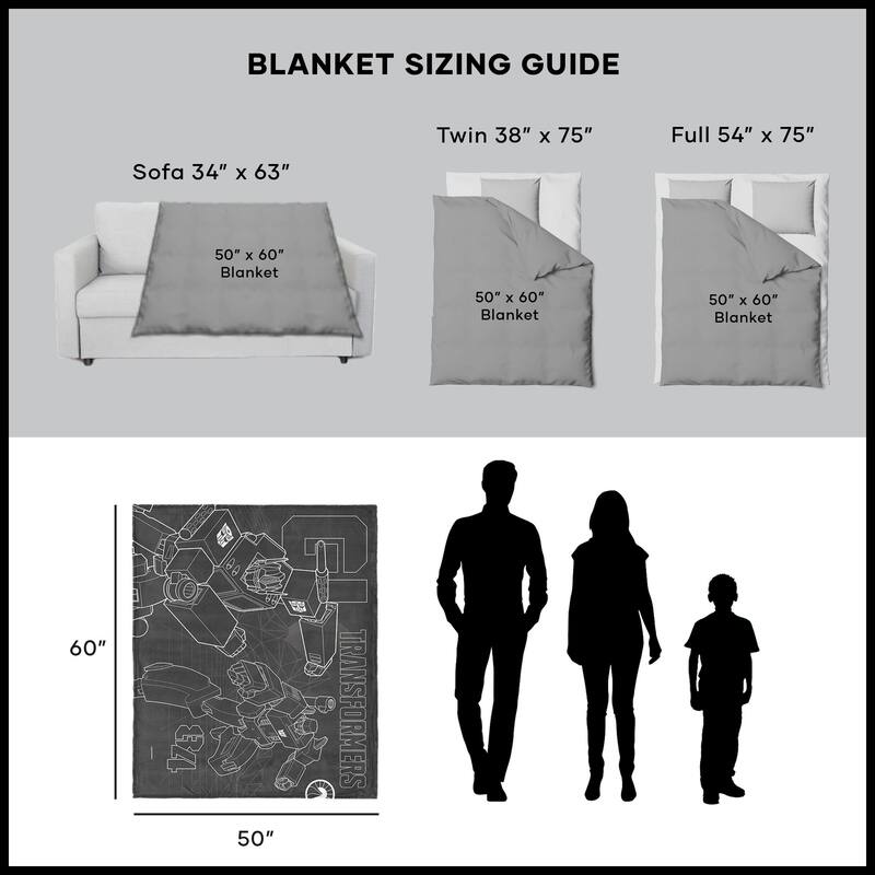 Hasbro Transformers Silk Touch Sherpa Throw Blanket