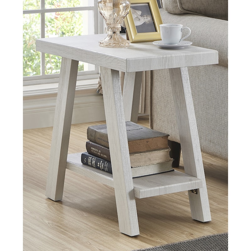 Rustic Corner Table Side Table White Sofa Table Coffee Table - White