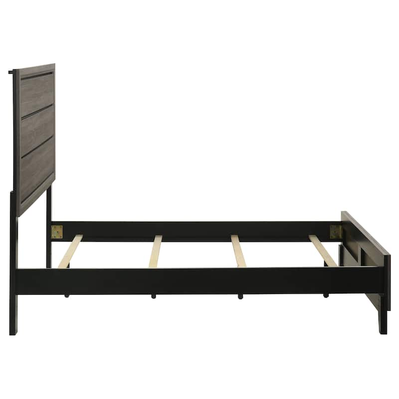 Watson Transitional Wood Panel Bed Grey Oak