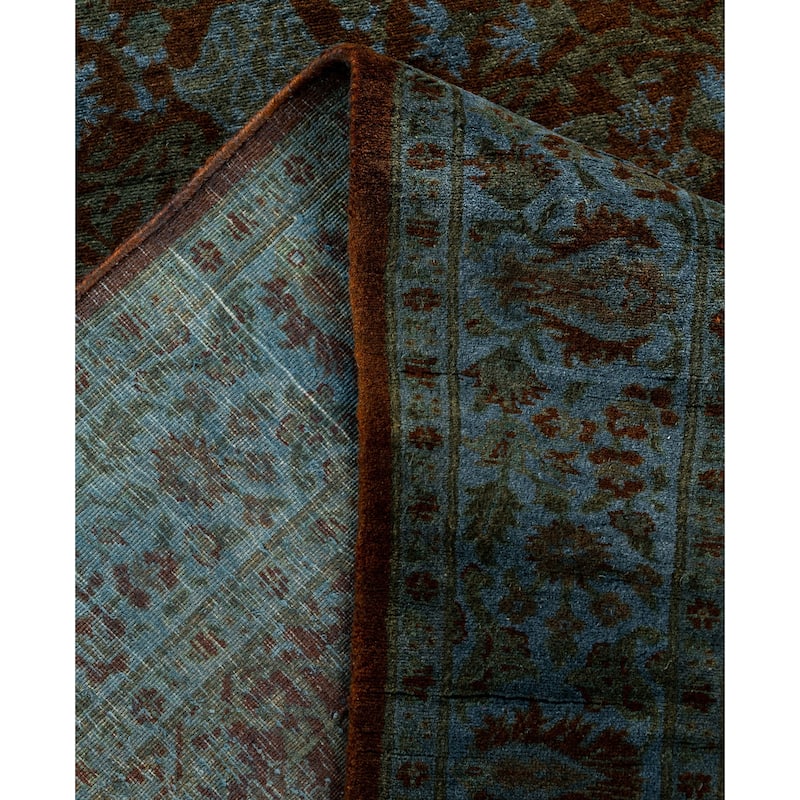 Overdyed One-of-a-Kind Hand-Knotted Runner Rug - Blue - 3' 0" x 7' 8"