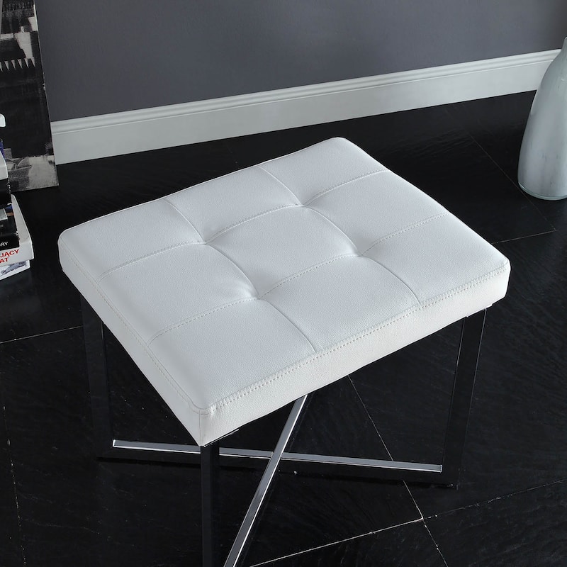 Carolina Living Summer Vanity Bench - White/Chrome