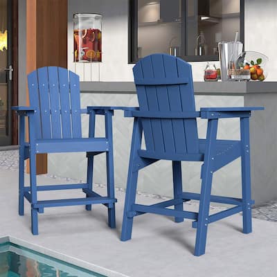 Moasis Tall Adirondack Chair Set of 2 Outdoor Patio Adirondack Barstools