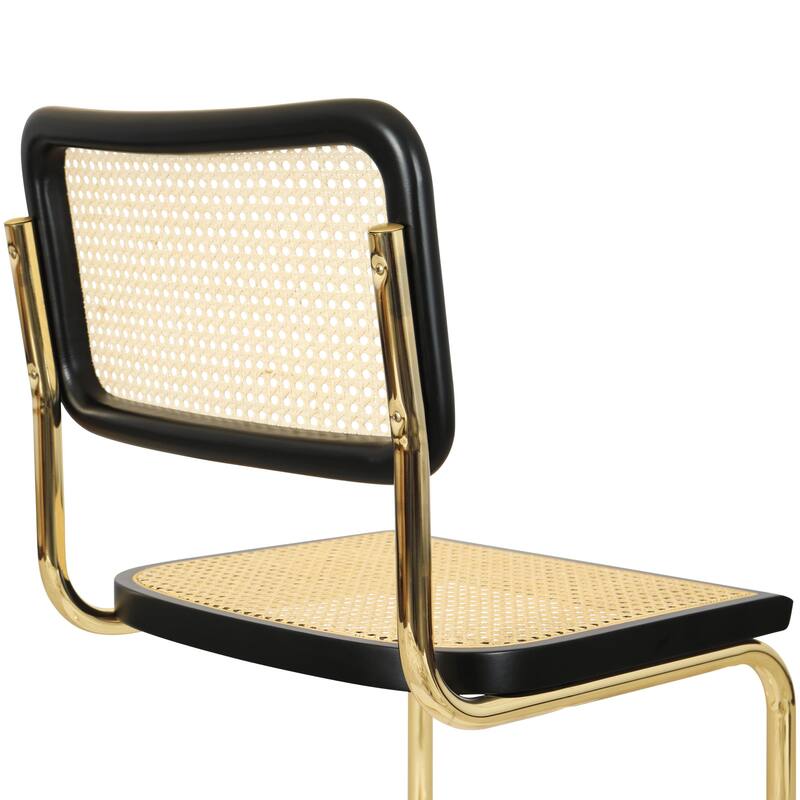 Breuer Chair Company Marcel Breuer Cesca Cane Cantilever Side Chair w/ Brass Steel Frame (Various Wood & Cane Colors)