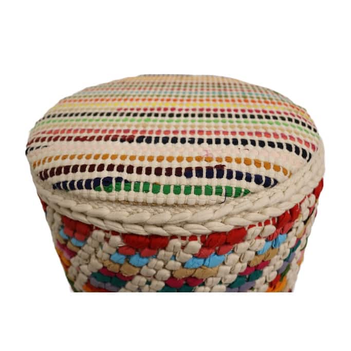 Home&Manor Lyon Cotton Round Stool