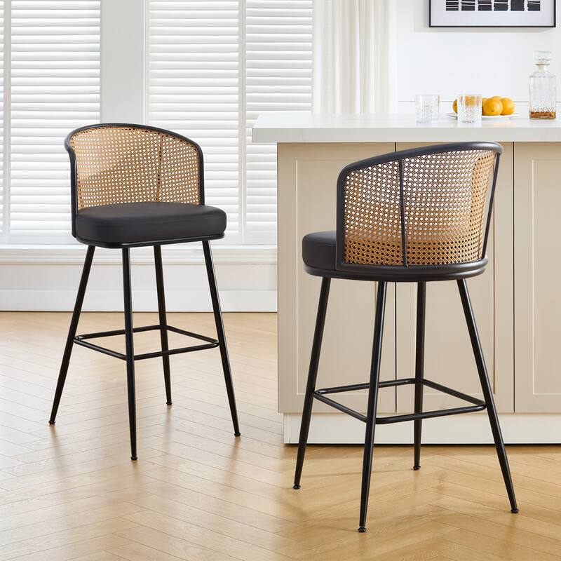 26"/29" Rattan Upholstered Bar Stool /Counter Stools Set of 2/3/4