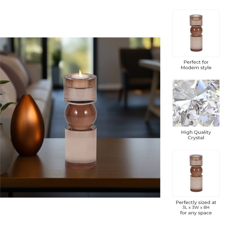Candle Holder - Crystal Modern Cylinder Taper