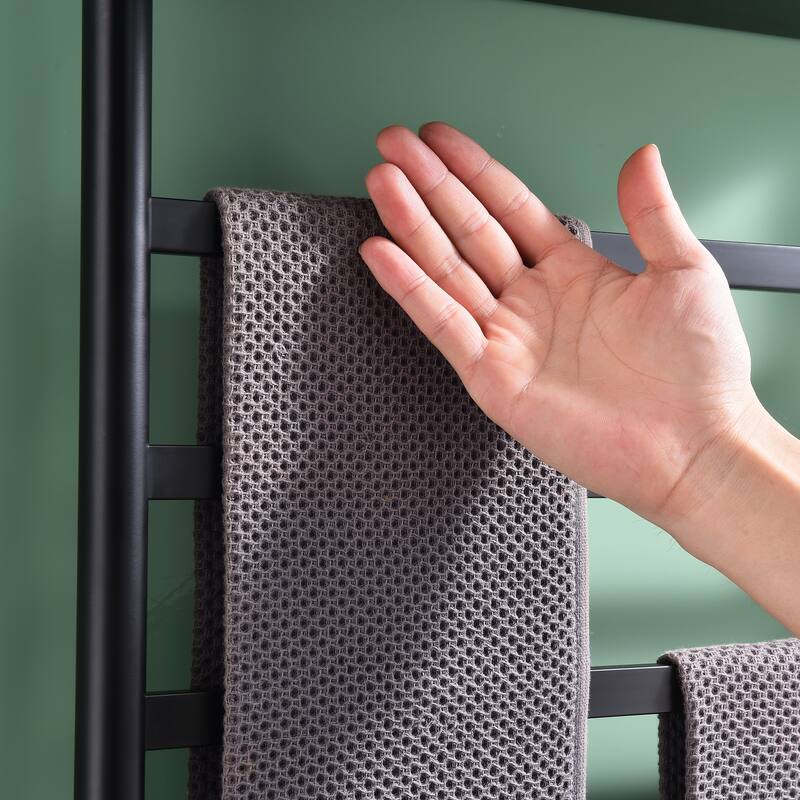 5 Stainless Steel Bars Wall Mounted Electric Heated Towel Drying Rack