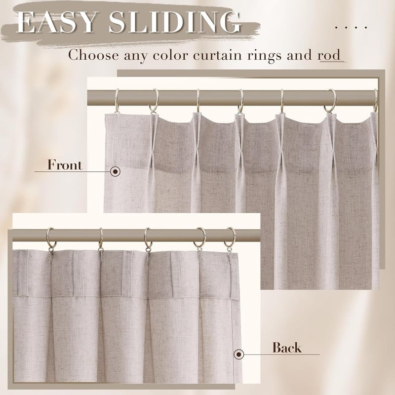 2 Panel Cream Privacy Semi Sheer Window Curtain