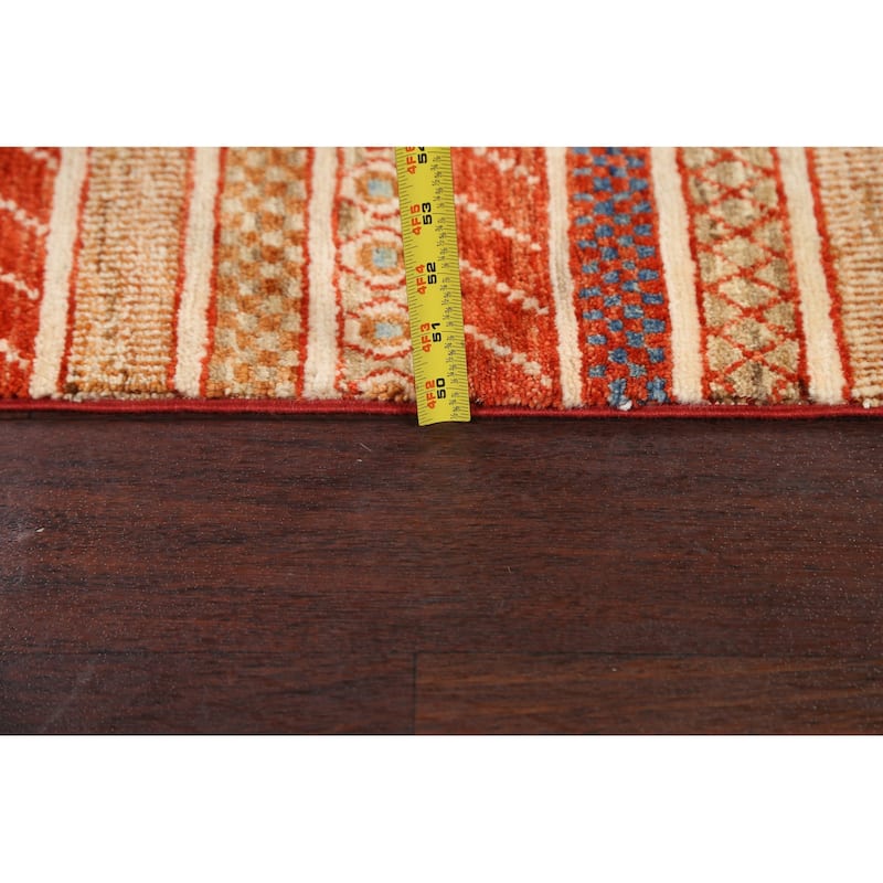 Striped Kazak Oriental Home Decor Area Rug Hand-knotted Wool Carpet - 3'10" x 5'2"