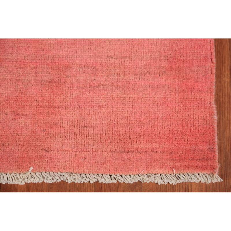 Pink Gabbeh Oriental Area Rug Handmade Wool Carpet - 6'8" x 9'6"