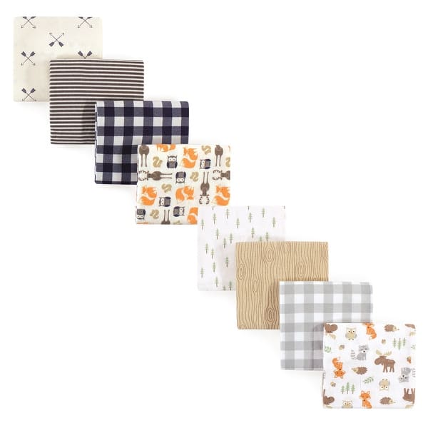 slide 1 of 1, Hudson Baby Infant Boy Cotton Flannel Receiving Blankets Bundle Set, Forest Woodland, One Size - Forest Woodland - One Size One Size - Forest Woodland